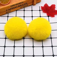 Boule de fourrure moelleuse multicolore en gros, boule de fourrure synthétique de 10 cm, pompon