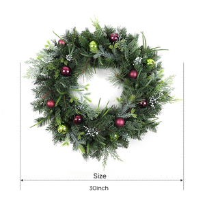 Couronne de Noël Artificielle Personnalisée avec Petites Boules – Décoration de Porte – Ventes Flash - Product Image 1