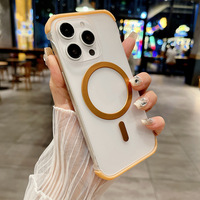 Coque de téléphone anti-chute pour iPhone 12 13 14 15 16 17 Pro Max, finition mate, sensible à la peau, absorption magnétique, sans bordure