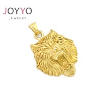 Pendentif tête de Lion en or Style Punk Rock pendentif Lion en acier inoxydable 316 or métal lourd fête chrétienne pendentifs de charme Hiphop