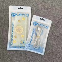 Sacs d'emballage personnalisés pour téléphones, accessoires électroniques, de téléphone portable, en plastique, avec Logo imprimé, consommables, 50 pièces