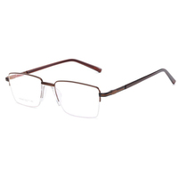 YM8888 Bingkai Kacamata Pria Bisnis Solid Square Half Frame Metal untuk Kacamata Baca