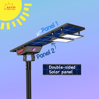Lampadaire solaire bifacial à haute efficacité 170LM/W, étanche, à double face, avec panneau solaire LED pour autoroute