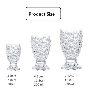 Tasses en <span class=keywords><strong>verre</strong></span> gravées en gros à prix abordable, 30ml, 200ml, 240ml, en forme d'écaille <span class=keywords><strong>de</strong></span> poisson, à paroi simple, motif sirène et ananas, pour fêtes et bars - Product Image 2
