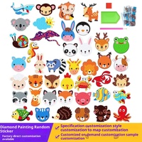 Autocollants d'animaux de dessin animé, peintures diamantées, jouets de puzzle faits à la main, lumineux, en PVC écologique, sans cadre, décoratifs