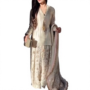 InCotton.M Elegant <b>White</b> Faux Georgette <b>Lehenga</b> Choli Embroidered Dupatta Women's Wedding Wear India Pakistan Regular Fit - Product Image 1