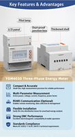 YADA YDM403D Compteurs d'énergie de nouvelle génération triphasés RS485 Affichage LCD Compteurs électriques ca pour station de charge de voiture électrique