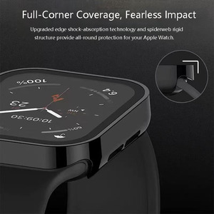 Custodia Impermeabile in Vetro Temperato All-in-One per <span class=keywords><strong>Apple</strong></span> <span class=keywords><strong>Watch</strong></span> Serie 11 9 <span class=keywords><strong>8</strong></span>, Bordo Dritto Opaco Elettroplaccato, Protezione Completa - Product Image 5