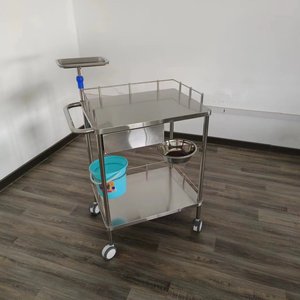 <span class=keywords><strong>Chariot</strong></span> <span class=keywords><strong>médical</strong></span> professionnel en acier inoxydable pour hôpital, <span class=keywords><strong>chariot</strong></span> de soins infirmiers avec tiroir, plateau à instruments et bol pour clinique dentaire - Product Image 5