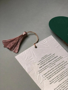 Invitaciones de Boda de Lujo con Relieve y Borlas, Tarjetas de Invitación de Boda Cortadas con Láser con Sobres para Fiestas Empresariales - Product Image 4