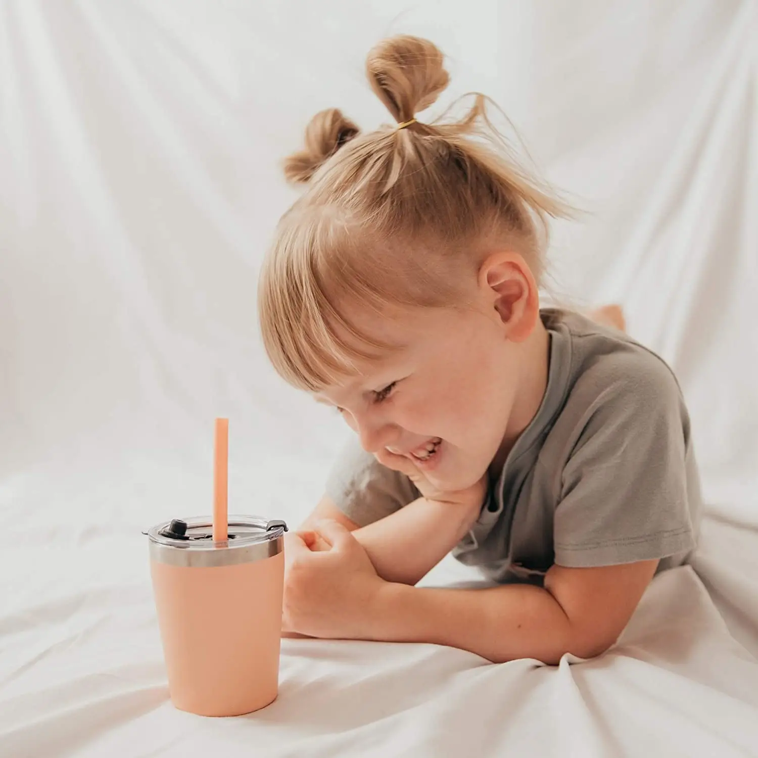 2023 8oz taza para niños a prueba de derrames vaso aislado de acero inoxidable al vacío para niños pequeños Bpafree Smoothie Drinking Cup Baby Sippy Cup