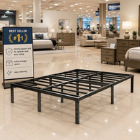 Meilleure vente usine : Cadre de lit en fer et acier robuste, sans pattes, facile à monter, design double, taille King Size