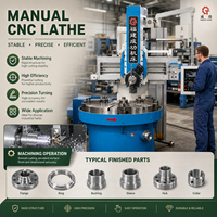 Tour vertical avec mandrin à quatre mors, volant manuel et affichage numérique de positionnement, tour CNC manuel
