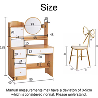 Table de vanité blanche moderne de maquillage de stockage de vente chaude avec la chaise de miroir éclairée de 2-4 tiroirs pour des filles-pour l'usage de chambre à coucher ou d'hôtel