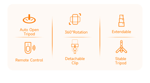 Perche à <span class=keywords><strong>selfie</strong></span> extensible avec poignée, trépied de poche rechargeable F03, en acier inoxydable, pour téléphone, vente chaude - Product Image 3
