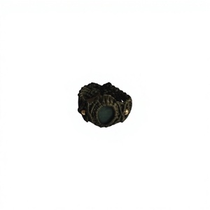 Handmade Macrame <b>Ring</b> Green Aventurine Stone Bezel Setting IGI Certified Precious Metal Alloy Boho <b>Adjustable</b> Knotted <b>Ring</b> for - Product Image 1