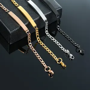 Braccialetto personalizzato con nome a catena cubana da uomo con nome personalizzato e barra di identificazione bracciale regalo per feste Hip Hop/