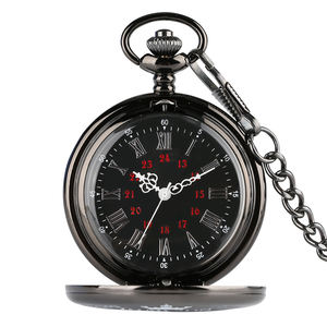 Oğlum hediye Fob zinciri ile Vintage madalyon kolye romen rakamları Steampunk cep saati - Product Image 5