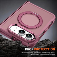 Étui de protection antichoc de luxe pour iPhone Duo Duo Fold avec support rotatif en métal et aimant, finition mate