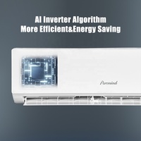 Climatiseur mural design miroir blanc haut de gamme 9000-24000 BTU R32 R410a Inverter AC Refroidissement rapide pour maison moderne