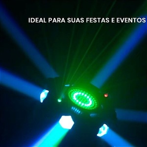 Mini Cabeza Móvil de 150W, Luz de Escenario 6 en 1 RGBW con Beam, Láser, Estrobo y <span class=keywords><strong>Halo</strong></span>, DMX512, Activación por Sonido, para Bar, KTV, Fiesta, Venta al por Mayor - Product Image 5