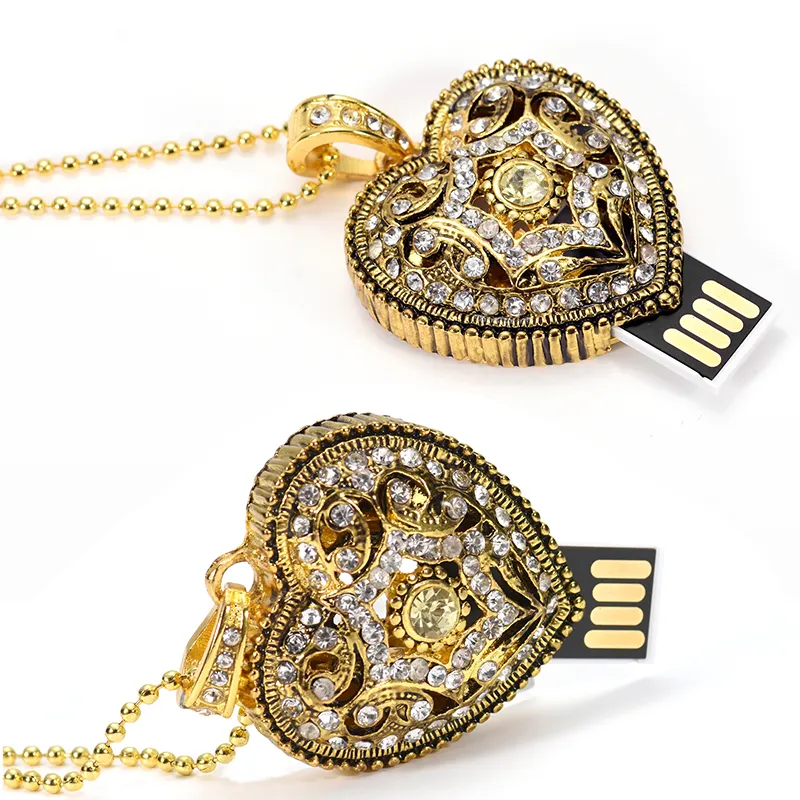 Heart Jewelry Usb Flash Drives Lady Pendrive Regalo elegante 1GB 2GB 4GB Capacidad real memorias usb stick 8GB pen drive