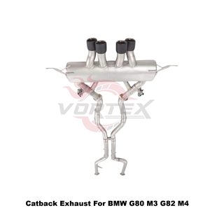 Vortex Electronic Valved Exhaust System for BMW G80 M3 G82 M4 S58 MP Style Center Diagonal Tips Kit - Product Image 4