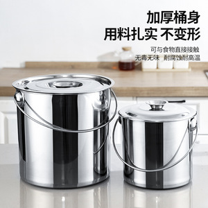 Stainless Steel Carrying <b>Bucket</b> <b>With</b> <b>Lid</b> 10L Round Water Storage For Home And Kindergarten Use - Product Image 4