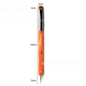 Pinceau à ongles double tête en diamant français avec manche en acrylique, applicateur de strass, stylo de peinture gel pour manucure - Product Image 6