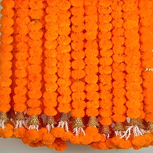 Guirnalda de caléndula artificial borlas boda Mandap escenario fiesta flores decorativas para Festival Diwali hogar evento celebración - Product Image 1
