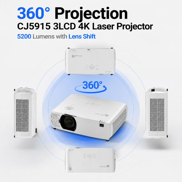 CJ5915 3LCD 4K Laser Projector 5200 Lumens with Long Life Laser and HDR Support