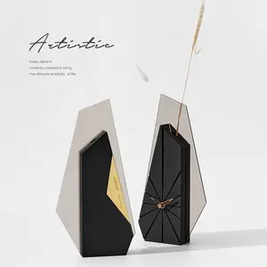 Reloj Decorativo Acrílico con Espejo Dorado EMITDOOG para Venta al por Mayor, Reloj de Mesa con Adsorción Magnética para Decoración de Oficina con Florero - Product Image 1