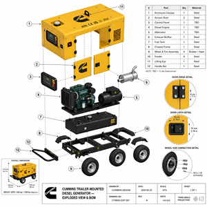 Generador Diésel Super Silencioso Cummins Weichai Yuchai Perkins de 40kva 50kva 40kw, Grupo Electrógeno de 40kva 50kva 60kva 80kw 100kva para el Hogar - Product Image 1