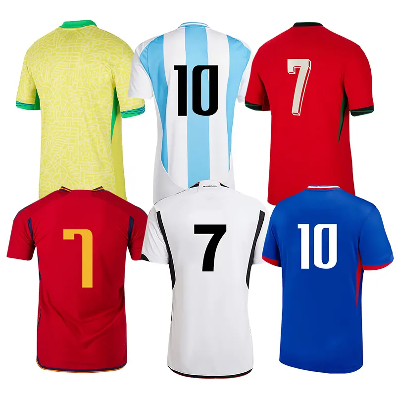 2024 High Quality Professional Soccer Jersey Training Wear Set with Custom Logo Inspired National Team Cheap Sports Jersey Set