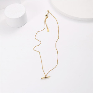 New Trendy <strong>T</strong> <strong>Bar</strong> <strong>Necklace</strong> Minimalist Stainless Steel <strong>Bar</strong> <strong>Necklace</strong> Dainty Women 18K Gold Plated <strong>T</strong> <strong>Bar</strong> Layering <strong>Necklace</strong> - Product Image 4