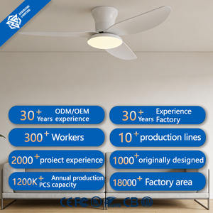 Ventilateur de plafond LED blanc moderne de 40 pouces avec télécommande intelligente pour salle à manger, salon, chambre à coucher - Product Image 1