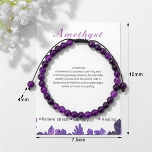 Bracelet de cheville en perles d'améthyste et œil de tigre naturelles de 6 mm, fait main, tressé, en pierres, pour femmes, hommes, unisexe, bijou de pied, cadeau de yoga et de guérison - Product Image 4