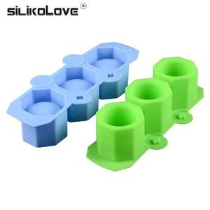 Moule en silicone pour pot de fleurs en béton, vase, cactus, forme géométrique polygonale circulaire à 3 trous, pour bricolage, bougie d'aromathérapie, décoration - Product Image 4