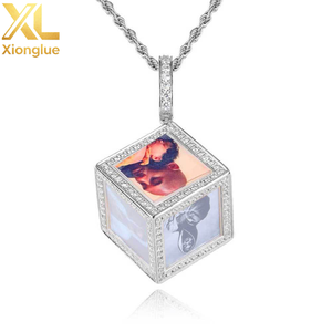 Hip Hop Personalize Pictures Gold Plated Jewelry Custom Memory <b>Cube</b> <b>Photo</b> Pendant for Necklace - Product Image 2