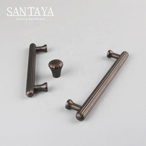 Tay nắm tủ bếp bằng đồng thau đen nguyên khối Santaya, tay nắm tủ quần áo phòng ngủ, núm kéo ngăn kéo, tay nắm đồ nội thất - Product Image 2