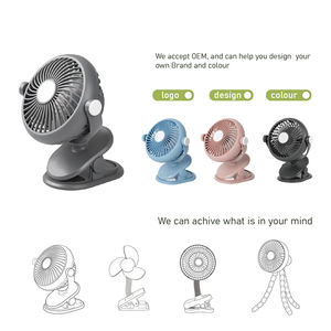 Ventilateur de poussette rechargeable USB avec rotation à 360 degrés, 3 vitesses, mini portable, fixation à 3 points, essentiels de voyage pour bébé de 0 à 4 ans - Product Image 2