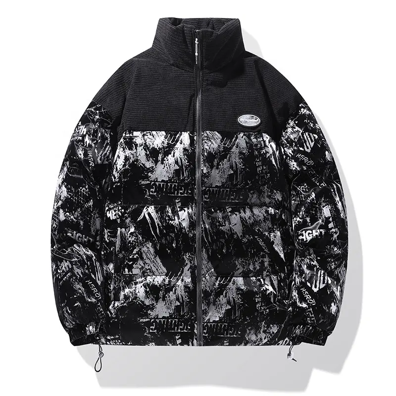 Custom Printing Winter Men's Down Bubble Coat Clothes Warm Outdoor Quilting Jackets For Men