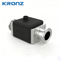 Sensor Aliran Ultrasonik KRONZ Tipe Lurus 12-30VDC G1/2 0-30L/mnt untuk Cairan yang Dapat Diukur