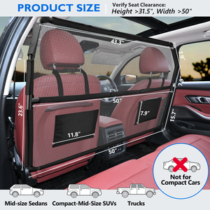 Phổ biến Escape-proof trở lại Seat Divider & Hàng hóa khu vực cổng không thể Lay chuyển con chó xe rào cản <span class=keywords><strong>Net</strong></span> cho SUV - Product Image 5