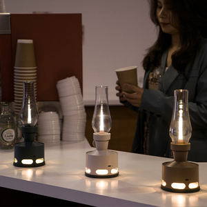 Linterna LED recargable <span class=keywords><strong>de</strong></span> calidad superior-Lámpara <span class=keywords><strong>de</strong></span> mesita <span class=keywords><strong>de</strong></span> noche nórdica antigua con vidrio para decoración <span class=keywords><strong>de</strong></span> hogar y Villa - Product Image 3