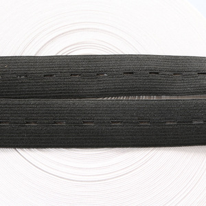 Bán Buôn 15-25Mm Dệt Kim Rộng Màu Đen Spool May Nút Lỗ Ban Nhạc Đàn Hồi/Quần Áo Cho Quần Áo Mang Thai - Product Image 3