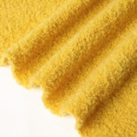 Nouvel Arrivage Prix Usine Automne Hiver Tissu Élégant Jaune Vif en Laine Mohair Alpaga Bouclé Tweed pour Manteau, Vêtements d'extérieur et Costume