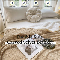 Couverture polaire jacquard double épaisseur en fausse fourrure d'agneau ultra-douce brossée personnalisée pour canapé, lit, salon, chambre à coucher