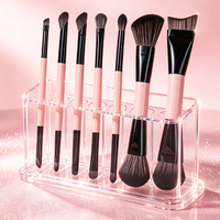 Ensemble de pinceaux de maquillage double embout JIY, 7 pièces, pinceaux cosmétiques, fond de teint, blush, contour, poils synthétiques, manche en bois, logo personnalisé