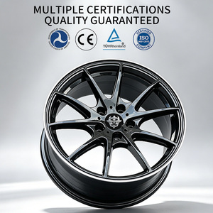 Jantes Flowtone, jantes forgées Flow Formed, 5x112, 5x114.3, 5x100, 4x100 PCD, 16, 17 pouces, noires, multi-branches, pour Audi, Toyota, Kia - Product Image 4